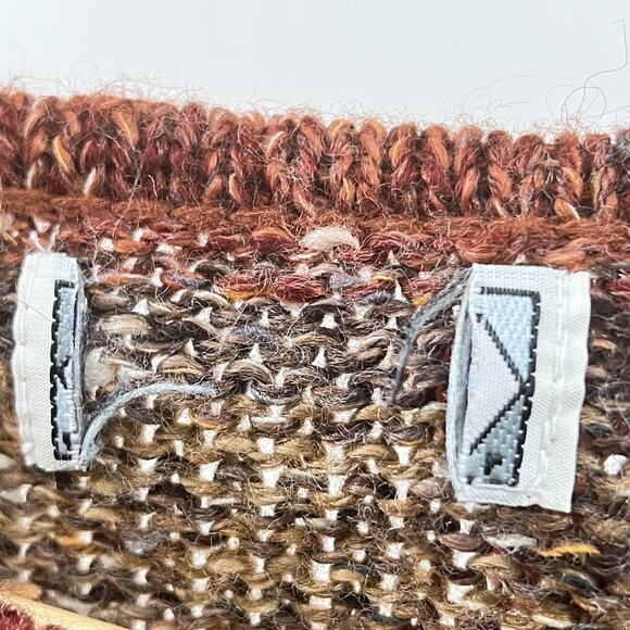 Vintage Plaid Knit Sweater Women's M Cottagecore Academia Earth Tone Warm Cozy - Picture 7 of 8